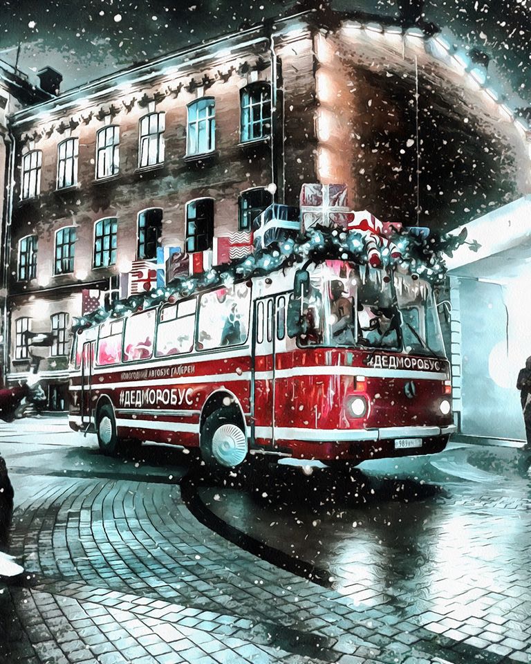 Новогодний ''Дедморобус'' на Невском проспекте